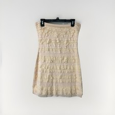 Express Strapless Blush Pink Lace Tiered Bodycon Dress Women’s Small