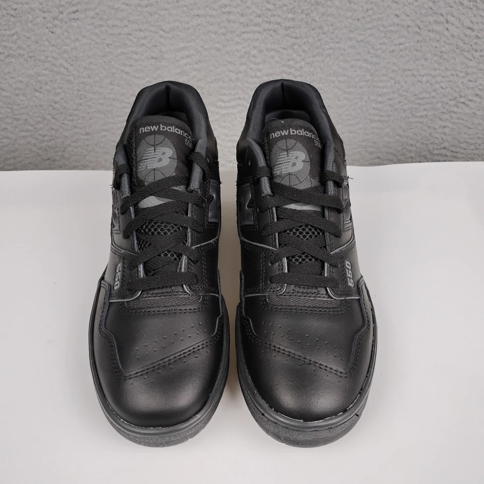 New Balance 550 Shoes Mens Size 9 Triple Black Leather Low Top BB550BBB  - Image 2 of 4