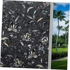  Total Blackout Window Privacy Film Tulip Engraving Window 23.62"X78.74" Dark