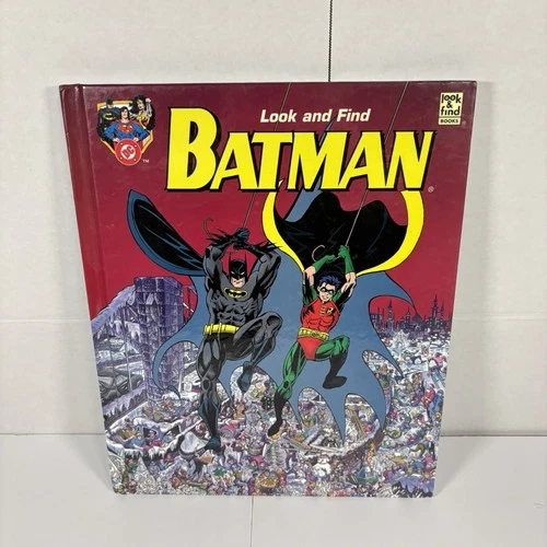 Vintage Batman Superhero Look and Find Hardcover Book DC Comics 1996