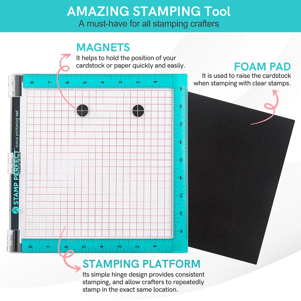Stamping Platform Stencils Stamp Positioning Tool For DIY Scrapbooking Craft - Image 2 of 4