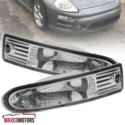 Bumper Lights Fits 2000-2002 Mitsubishi Eclipse Clear Front Turn Signal Lamps