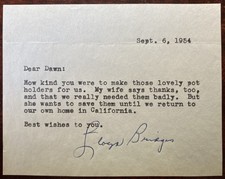 LLOYD BRIDGES-Typed Letter Signed-Actor-Father of Jeff and Beau Bridges-1954