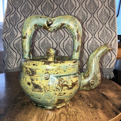Plum Tree Pottery  Tea Pot w/Serpentine Spout Etchings & Glazes from John Glick