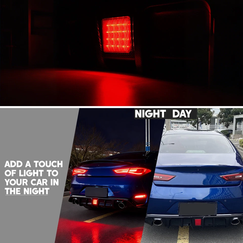 Fits 2017-2022 Infiniti Q60 Rear Diffuser Bumper W/Light Gloss Black — 第 4/4 张图片