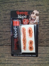 Halloween VAMPIRE BLOOD  3 Life-like TATTOOS by Fun World, BRAND NEW