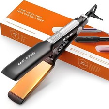 Professional Hair Straighteners, 42mm Wide-Plate Titanium Negative Ion Flat Iron