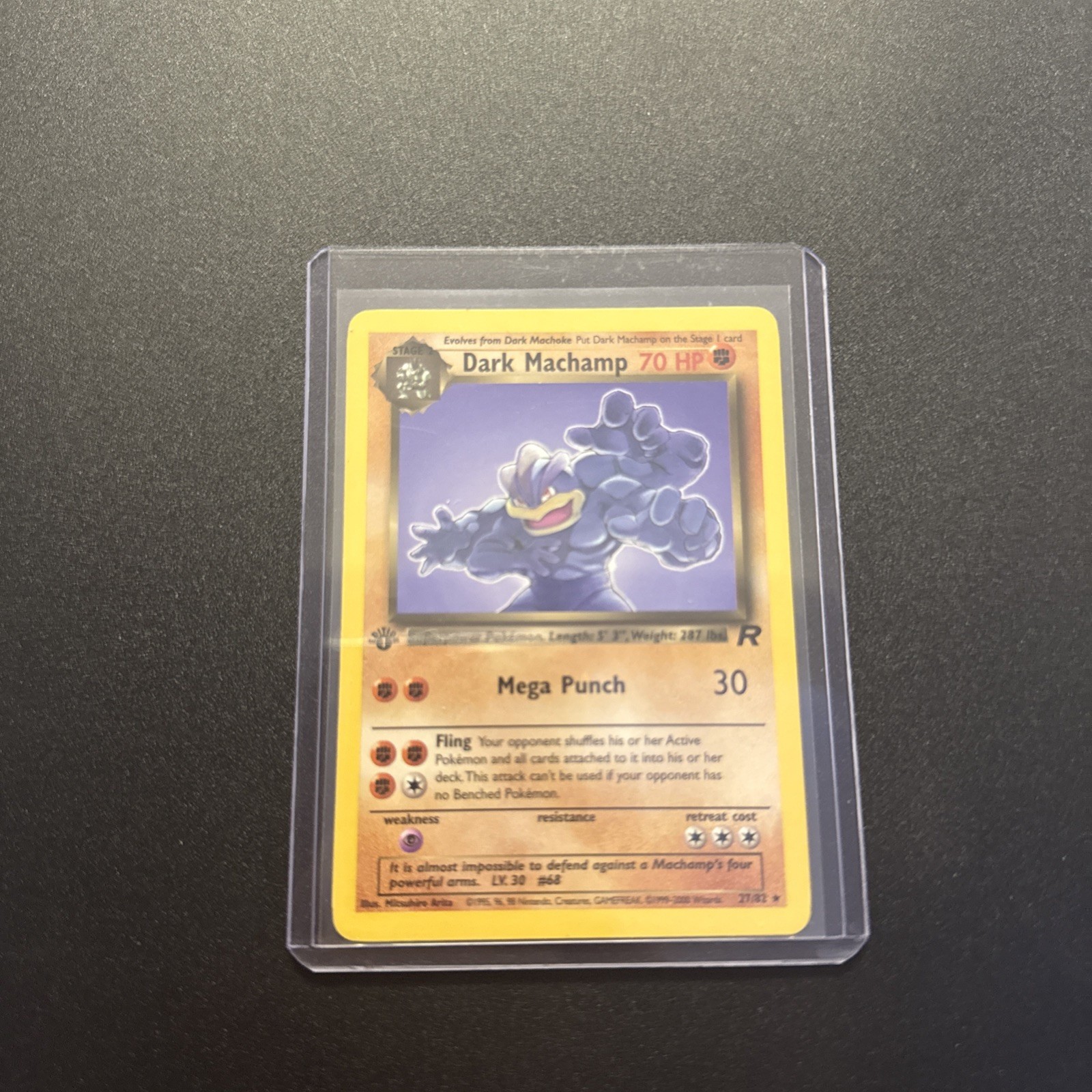 Dark Machamp 27/82 Pokemon TCG 1st Edition Team Rocket NM Vintage 2000 Card
