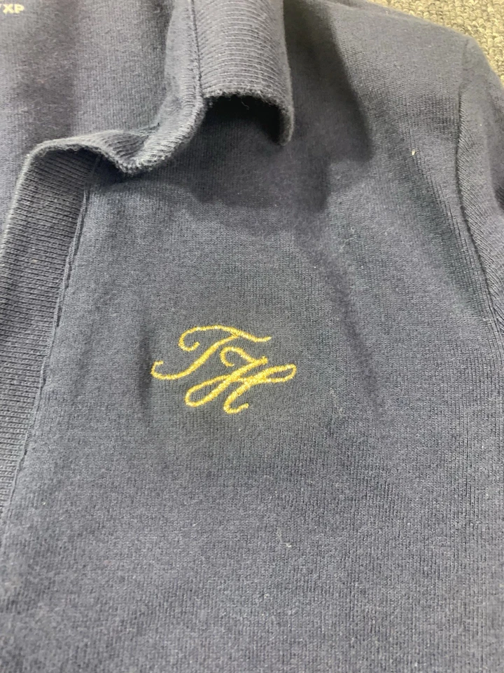 Tommy Hilfiger Polo Shirt Long Sleeve XS Cotton Navy Blue Petite Fit - image 2 of 4