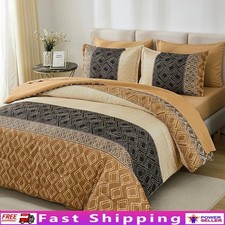 Cozy Striped Comforter Set W/ Sheets  Pillowcases Home Bedding Essential New
