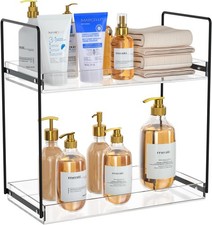 Bathroom Counter Organizer, 2 Tier Acrylic Tray Vanity Counter Skincare