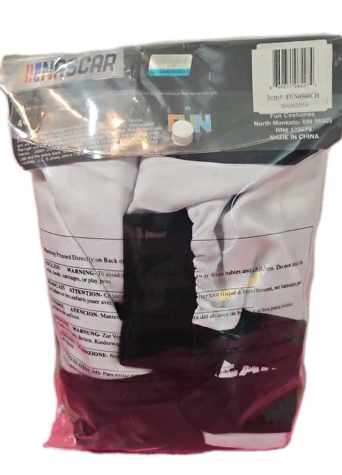 Kevin Harvick Jimmy John's Uniforme Halloween Disfraz Juvenil Grande NASCAR  Foto 4 de 4