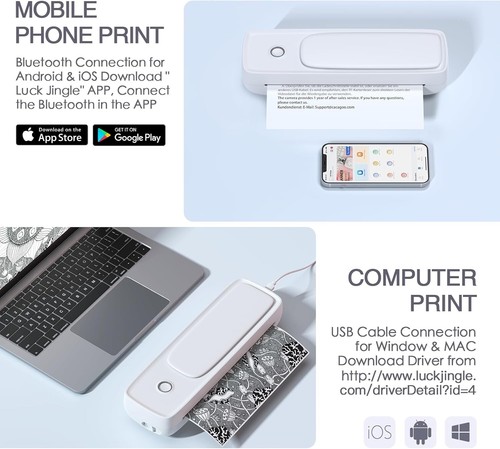 Portable Inkless Thermal Printer: Wireless, Compact & Travel-Ready Solution - Picture 6 of 11