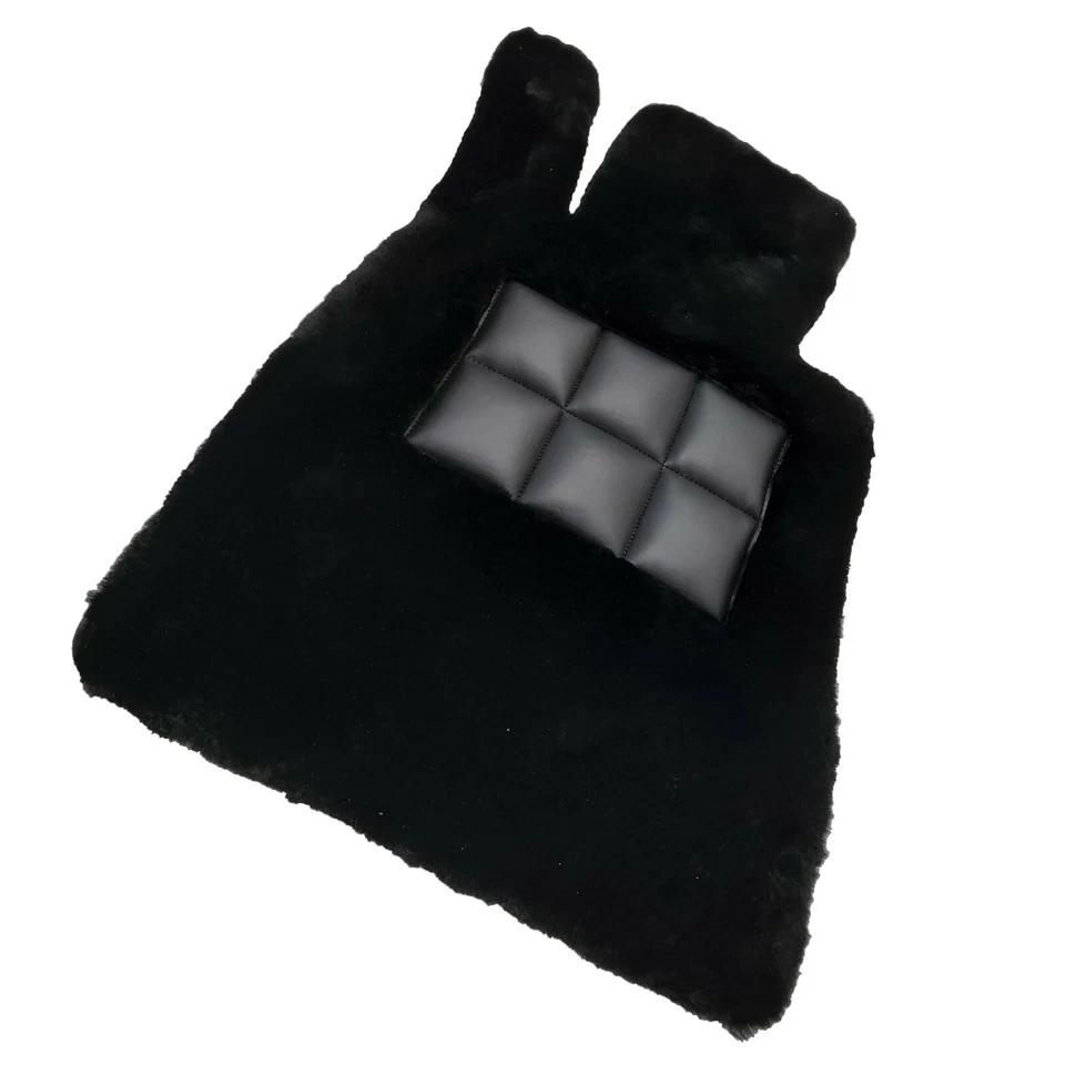 Черные напольные коврики из овчины с индивидуальным логотипом W140 Mercedes Benz SEL 300 420 500 S 600 - Изображение 3 из 4