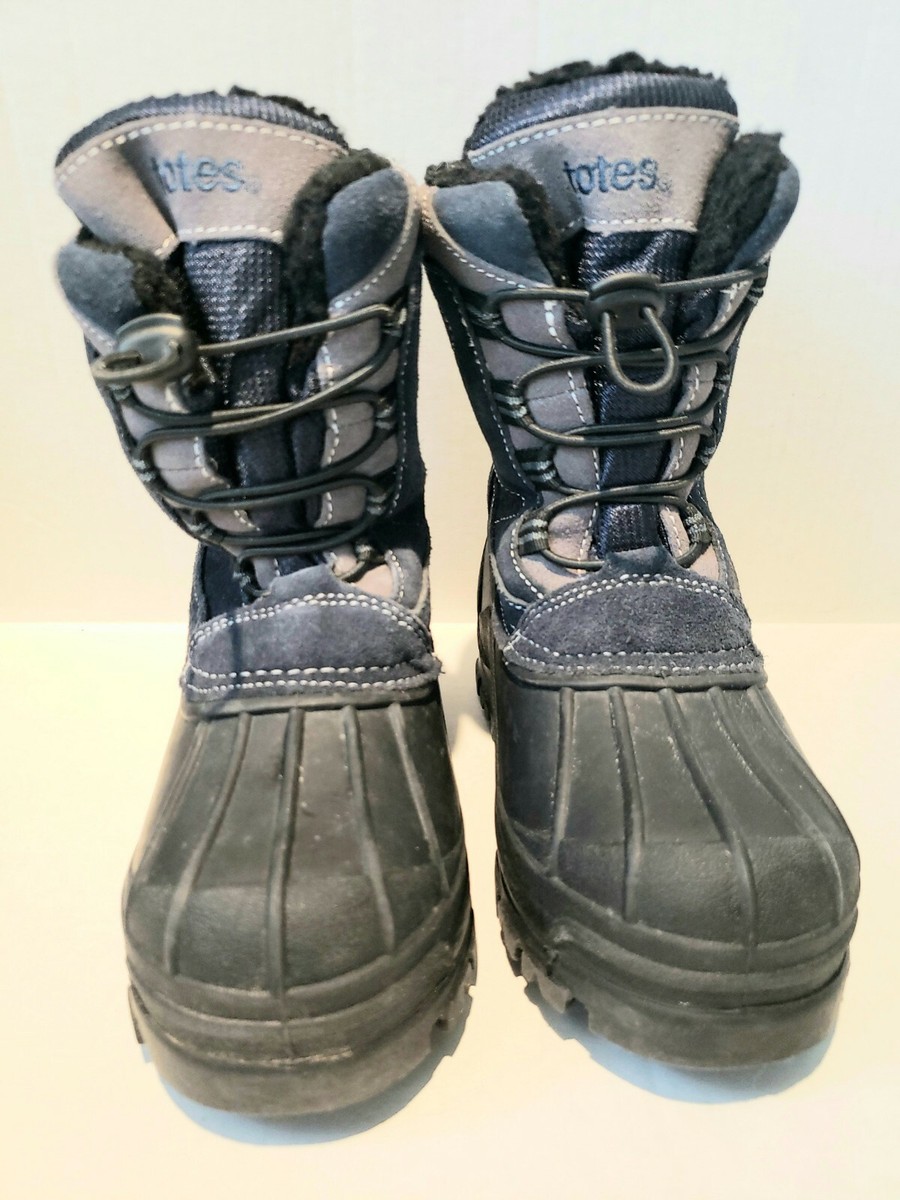 ＡＶＹセット Totes Waterproof Michael Blue Duck Boots youth Size 1 Fleece Lined