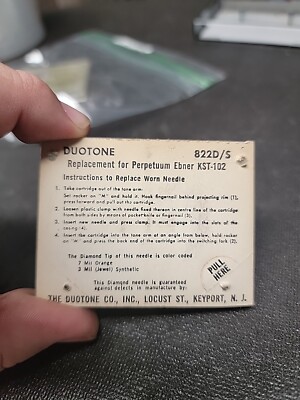 NOS DUOTONE replacement needle stylus 822D 822D/S Perpetuum Ebner Phonograph 