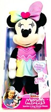 Just Play Disney Junior Sparkle  Sing Minnie Mouse 13" Plush With Light Up Bow