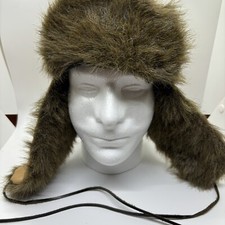 Parka Hood , Size S-M ,Quilt Lined Quilted, Brown, Faux Fur, Unisex