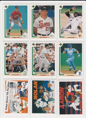 1991 Upper Deck Baseball you pick base stars RC rookie insert Hall Of Famers NM