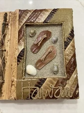 New Hawaii Album Scrapbook All Natural Leaf Handmade 7x6 Holds 20 Photos 