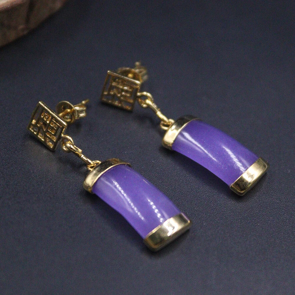 Purple on sale jade earrings