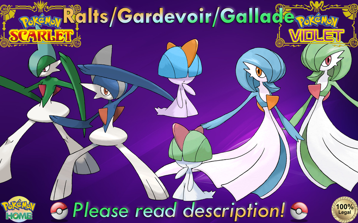 🍊Shiny/Non-shiny Ralts/Gardevoir/Gallade 6IV🍇Pokémon Scarlet/Violet  (💯Legal)