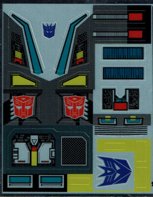 TRANSFORMERS GENERATION 1, G1 DECEPTICON DOUBLEDEALER REPRO ETIKETTEN / STICKER