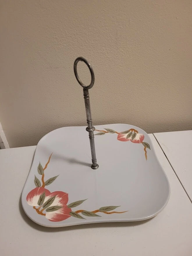 Plato con mango de plato vintage Weil Ware Tidbits mango Art Deco mediados de siglo moderno Foto 3 de 4