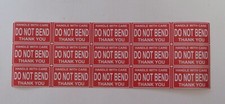 120 Do Not Bend 1-1/2" x 1" FRAGILE DO NOT DROP Stickers Waterproof 120 Pcs RED