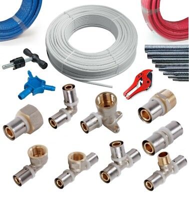 Pressfitting für 16/2mm Aluverbundrohr PEX nur 16x1/2'' und 16x3/4'' U Fittings