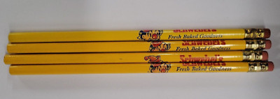 4 Vintage Schwebel's Bread Advertising Pencils Clown Unsharpened