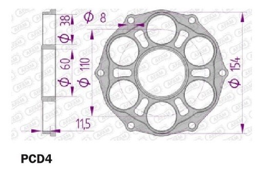 Porte couronne AFAM 6 silentblocs pièce transmission moto Ducati PCD4