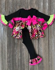 Fall Boutique Floral Girl Outfit  Cute Fall Winter Girl Clothes