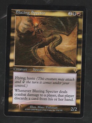 Magic the Gathering BLAZING SPECTER #156/350 Invasion Foil Rare Gold 2000 M