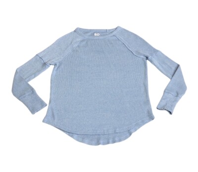 So Wear It Sweater Top S Blue Y2K Style Layering Ribbed Stretch Preppy Grunge