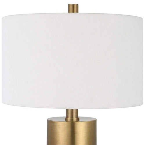Uttermost Adelia Contemporary Metal Ceramic Fabric Table Lamp in Brass/Gold - Picture 4 of 7
