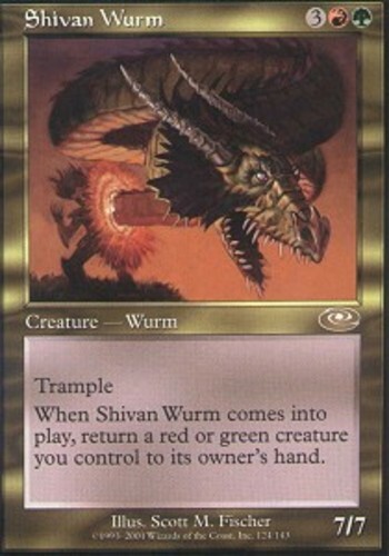 1x Shivan Wurm - Foil Planeshift Near Mint, English Mtg Magic