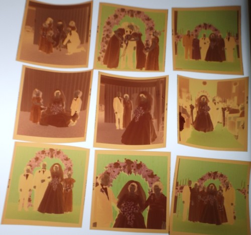 #27 Lot 99 Vtg COLOR Snapshot Photo NEGATIVES Family WEDDING Party Ceremony - Picture 8 of 17
