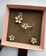 Pandora Silver Cherry Blossom Set Ring Size EU 14 /UK N1/2