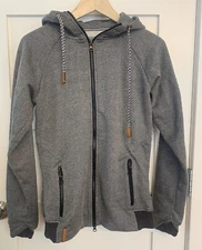 QHP "Charley" Junior Boys Medium Sweatshirt Hoodie Jacket Gray Grey and Black.