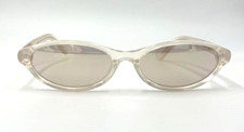 Authentic MONCLER ML0117 25G Ivory/Clear w/Brown Oval Sunglasses 58 mm