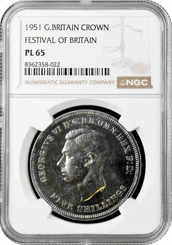 Great Britain 1 crown 1951, NGC PL65, "King George VI (1937 - 1952)"