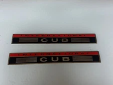 International Cub Hood Decals with red stripe