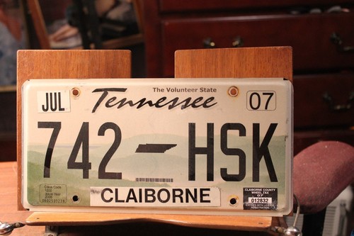 2007 Tennessee License Plate  Claiborne County 742-HSK - Foto 1 di 6