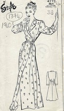 1940s WW2 Vintage Sewing Pattern B38 HOUSE COAT DRESSING GOWN 1374 