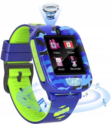 Kinder Smartwatch Blau 52 mm Gehäuse SIM Gummi Armband Kinder Smartwatch