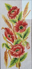 Needlepoint Painted Canvas Gobelin 8021 - Flowers. 12"x24" by Collection D'Art