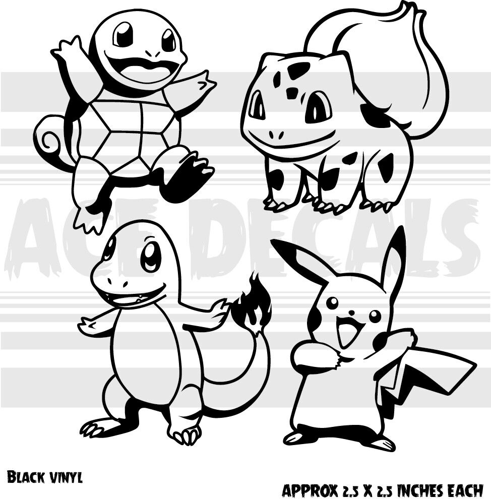 Pikachu Squirtle Charmander, Pokemon Reflective Sticker