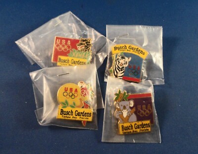 1996 Atlanta Olympic Games Busch Gardens Tampa FL (4) Pin Set NEW