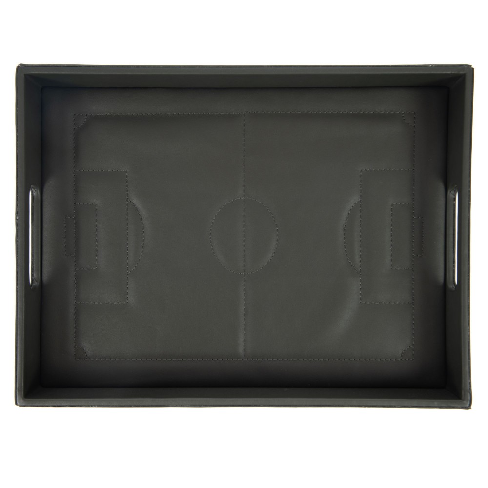 Plateau terrain de foot kaki 30x40 cm en tissu lavable pour decoration de table